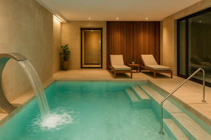 piscina interna di un hotel con spa a napoli